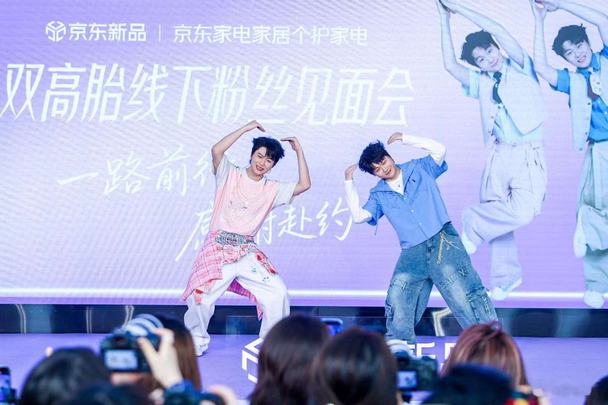 双高胎  来自京东品牌方的大合照和官图，还做了一个大长条，哥俩1小时直播间交易金
