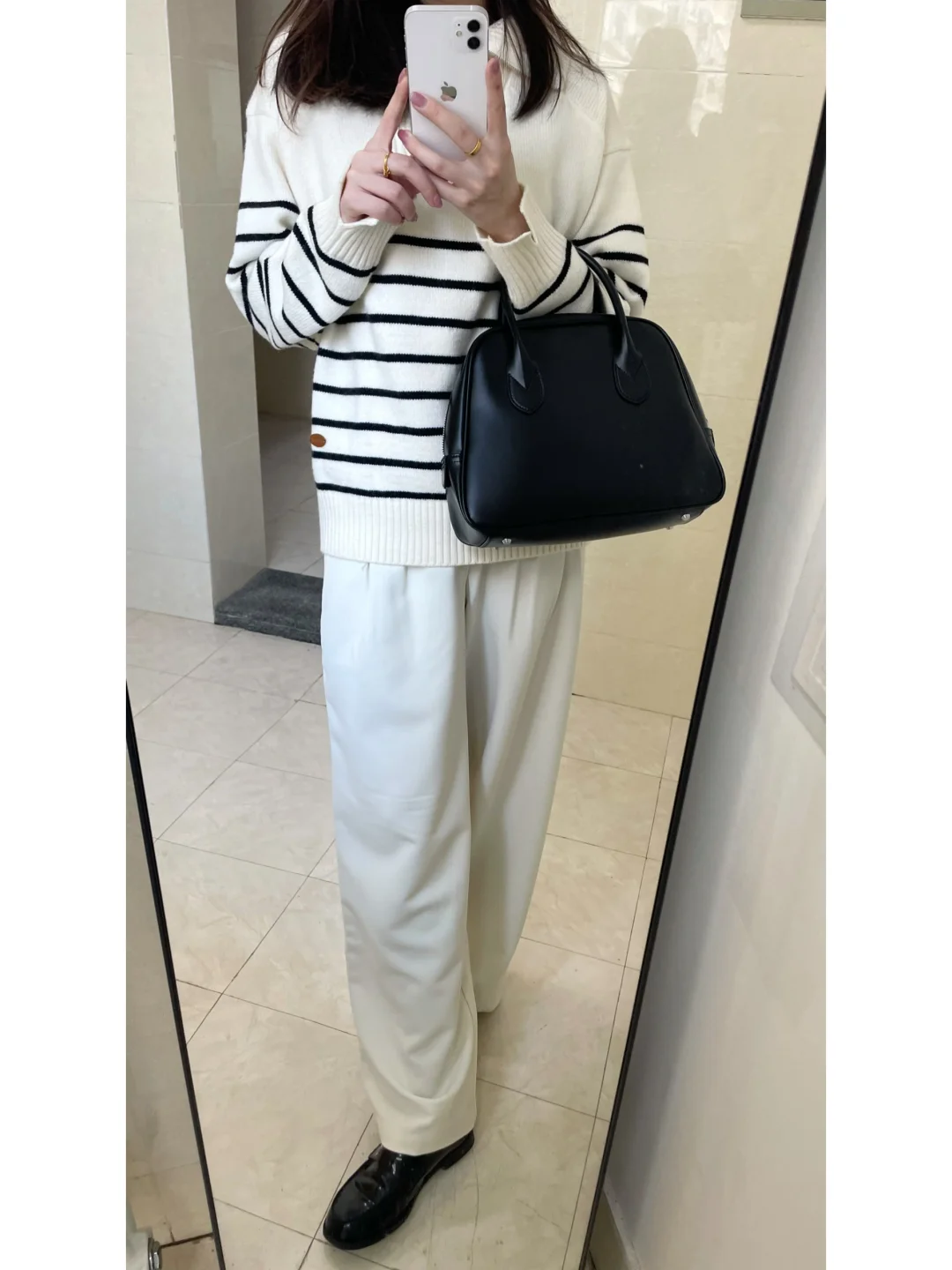 📷条纹毛衣简单穿