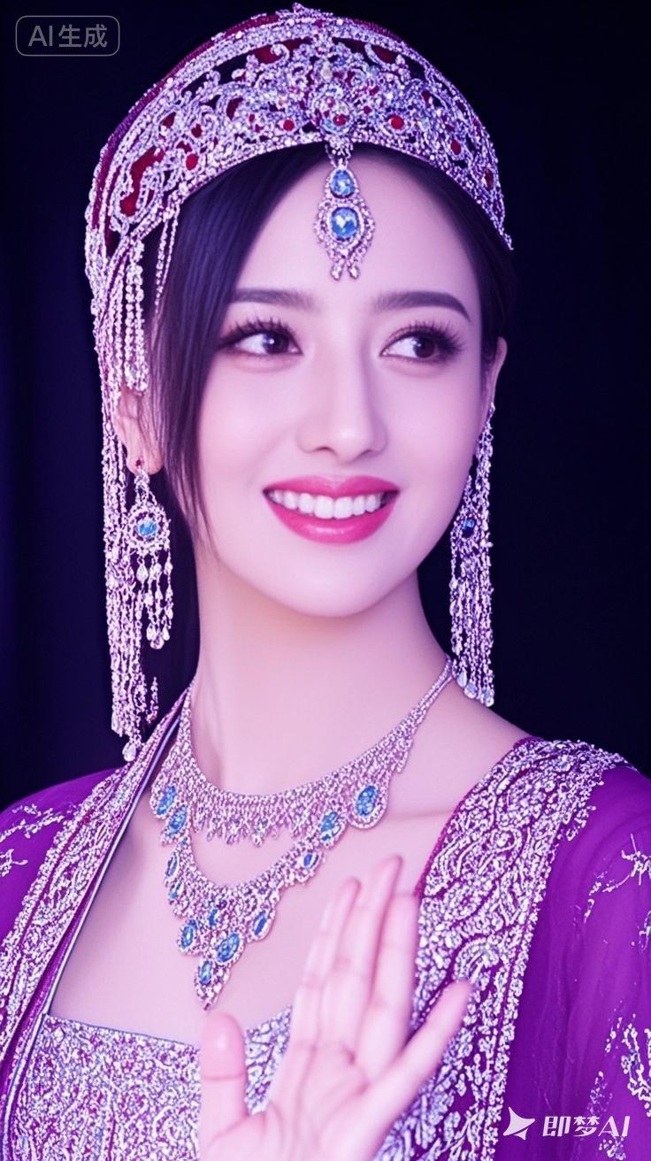 梦幻古风，惊艳的紫色华服与精致的珠宝配饰，尽显东方古典美！