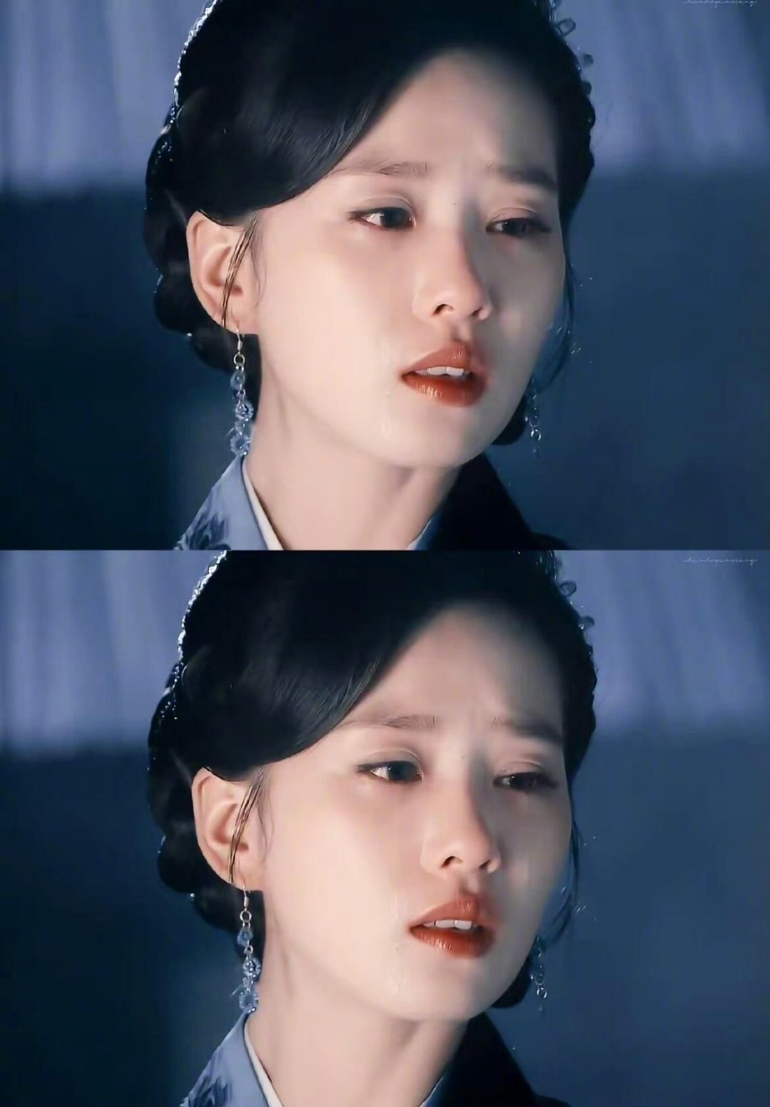 以前光顾着看刘诗诗的脸，现在才发现她头上戴的居然是一排别针...... 