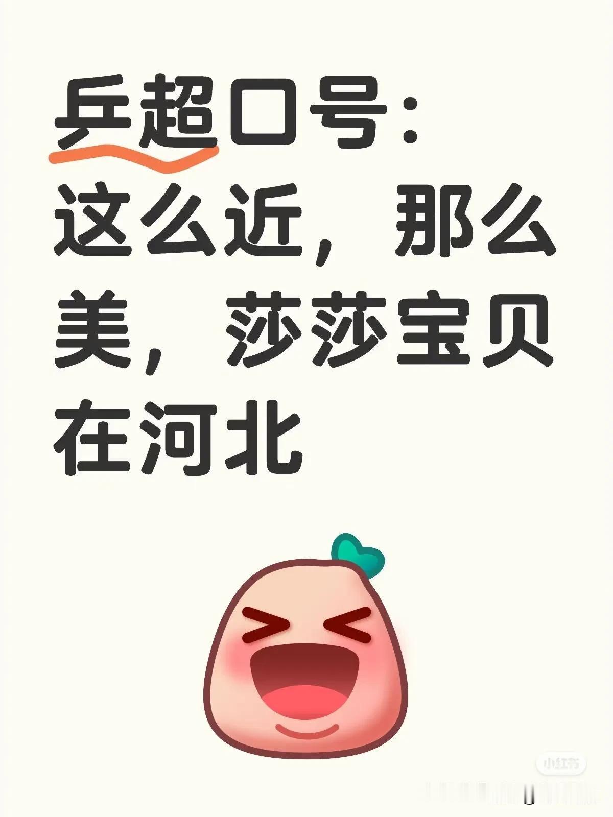 乒超联赛口号投票啦！
1、这么近，那么美，跟着莎莎到河北！
2、这么近，那么美，