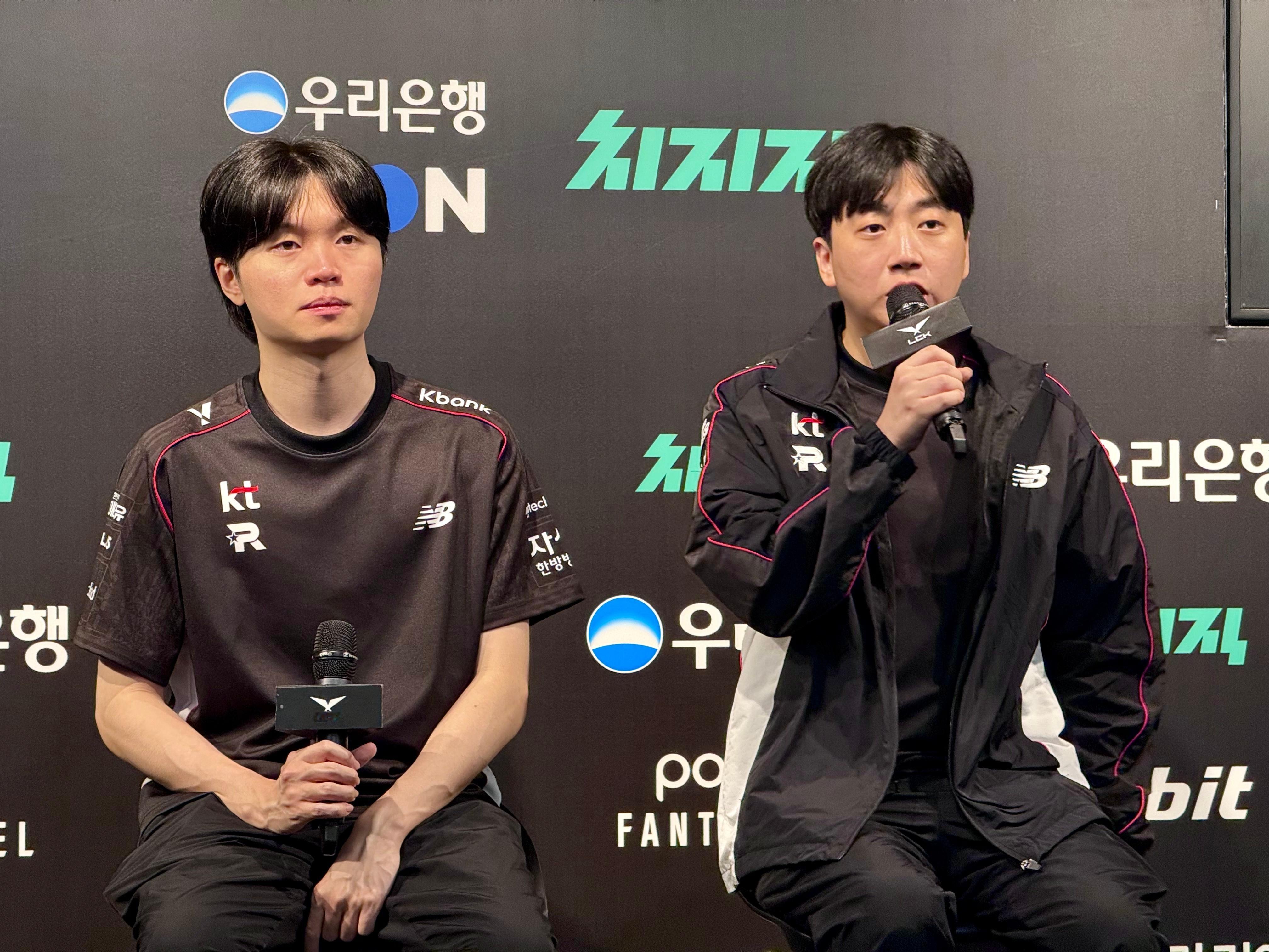 KT战胜BRO锁定季后赛席位，Score监督与Bdd出席赛后胜者采访。关键翻盘之