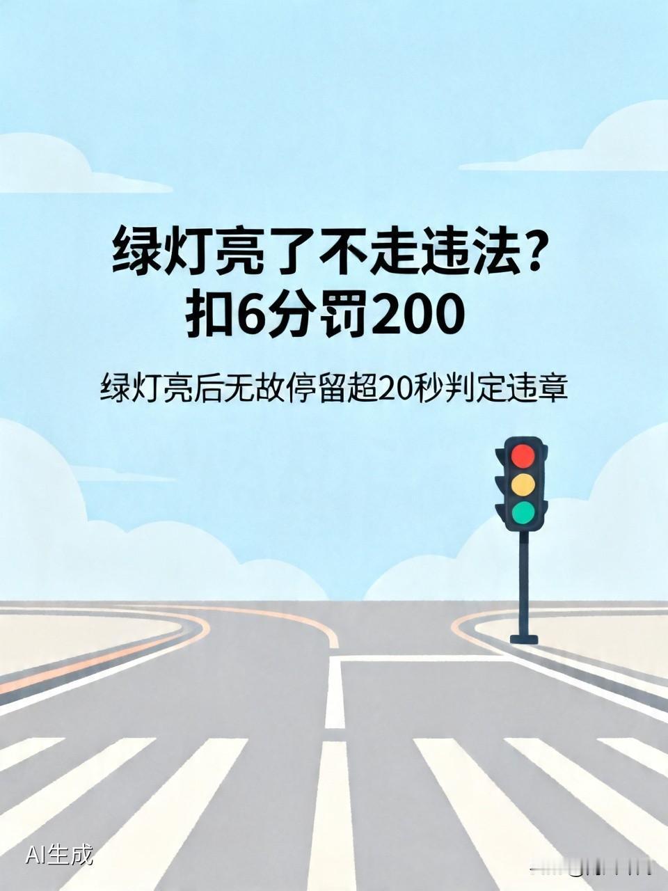 绿灯亮了不走也违法？扣6分罚200，别再吃亏了
 
很多司机都以为，只有闯红灯才