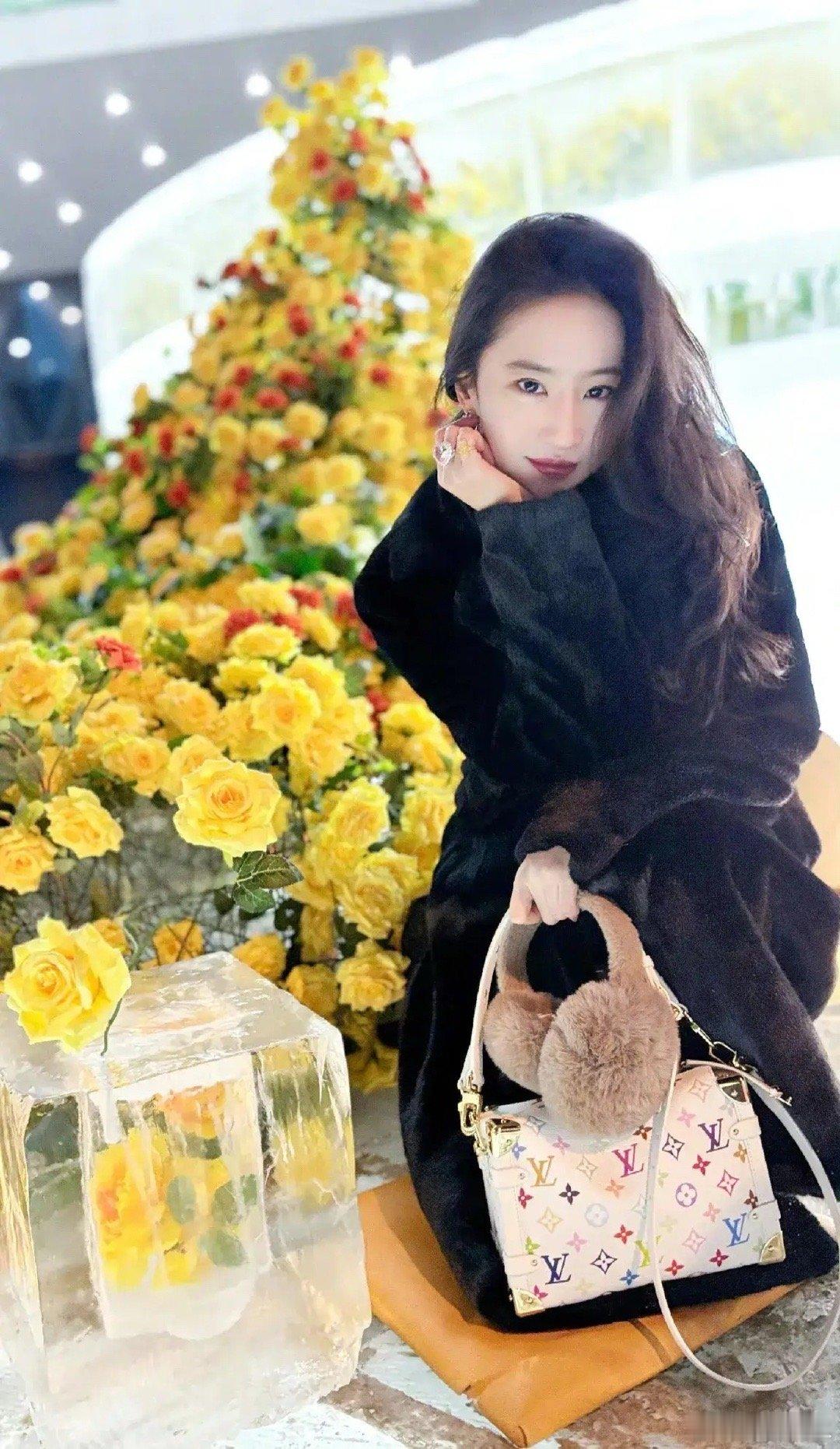 刘亦菲去看冰封黄玫瑰了 哈尔滨赢麻了，这怎么不算代言呢！ 