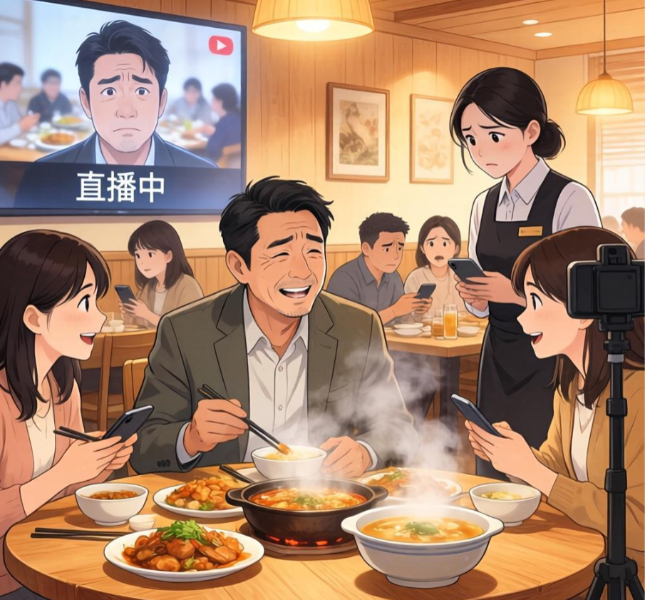 餐厅吃饭却被商家当直播引流背景板 这个乱象真的需要整治，在餐厅吃个饭、健身房健个