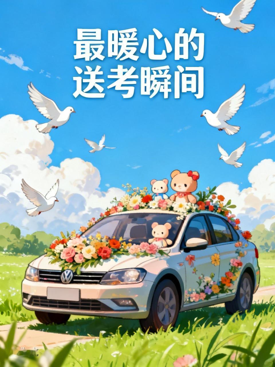还有一位爸爸，为了缓解孩子的紧张情绪，在考场门口跳起了搞怪的舞蹈，引得周围人哈哈