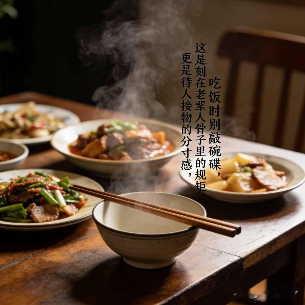 吃饭时别敲碗碟，这是刻在老辈人骨子里的规矩，更是藏着待人接物的分寸感。老人们常说