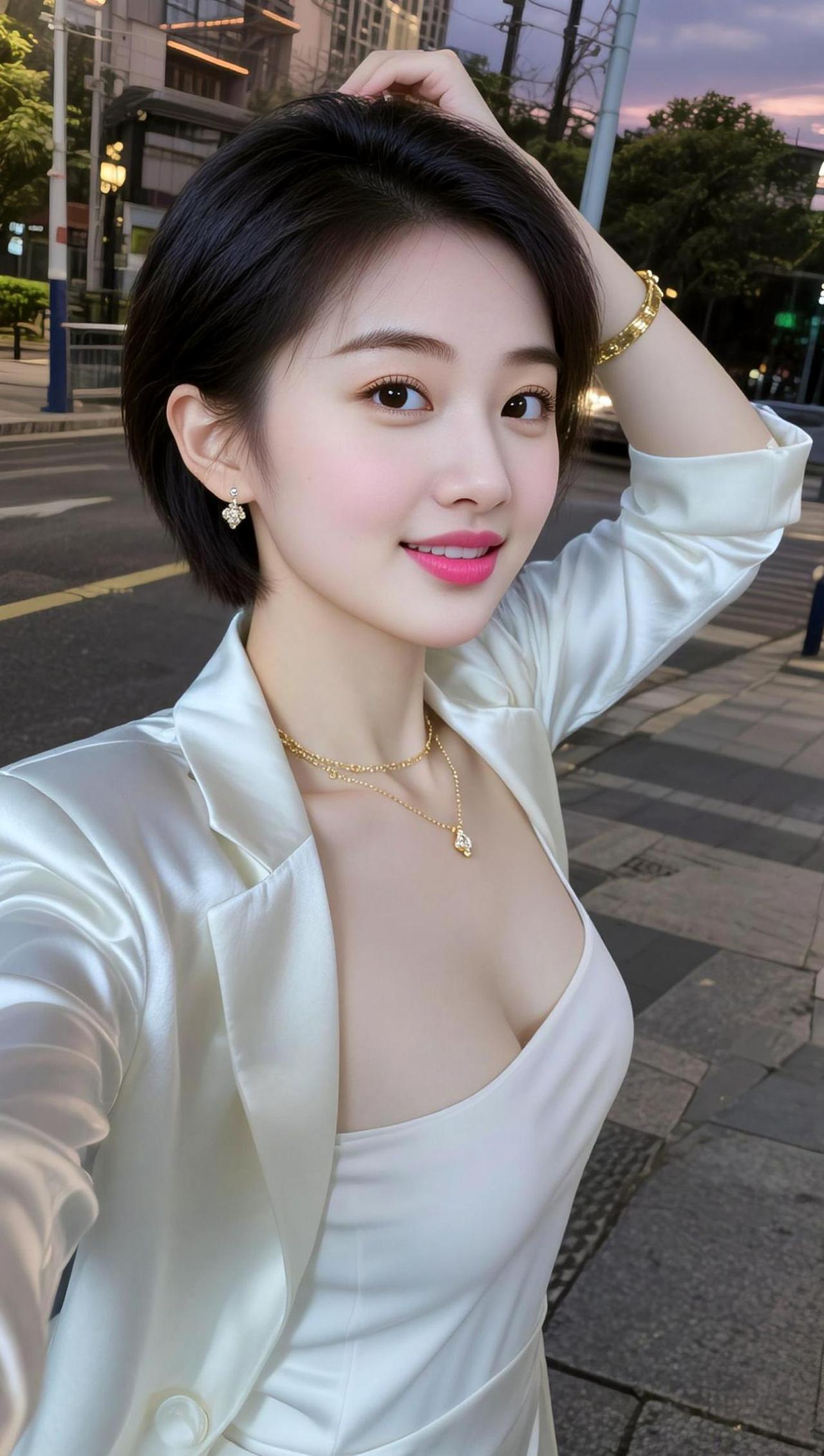 AI白皙自拍 抖音ai创作 美出高级感 气质美女