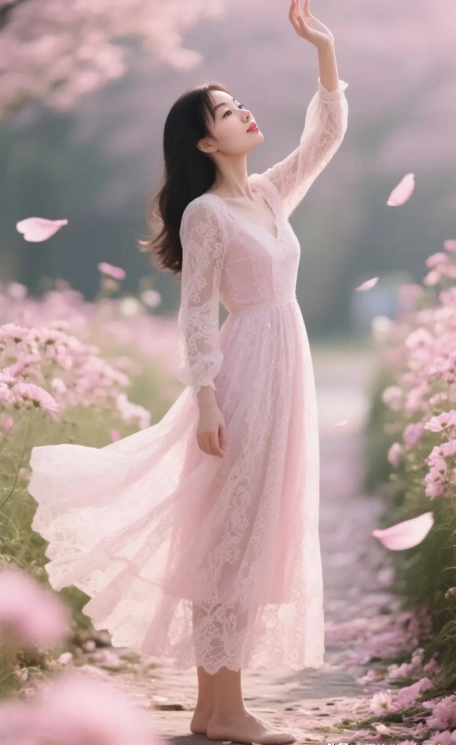 赞-绝美女郎

黛眉轻扫含幽韵，裙摆淡染百花香；
步摇轻颤映春光。
柳腰盈弱态，