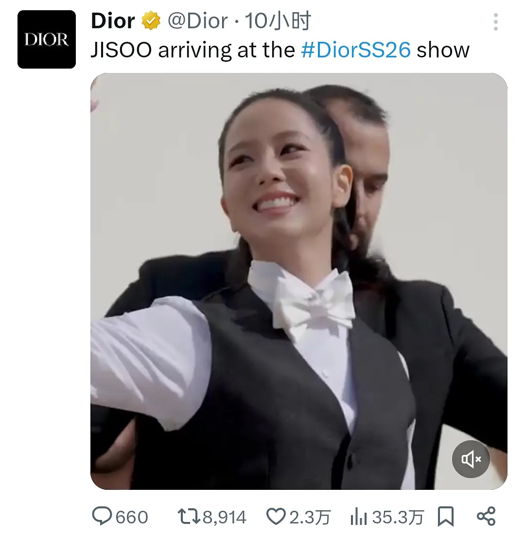 迪奥官推目前认领的金智秀、邝玲玲、OrmKornnaphat ​​​