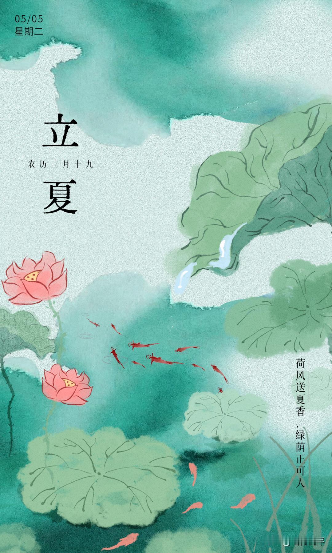 “荷风送夏香，绿荫正可人”！
立夏后风拂街巷，带着荷香登场，枝头绿荫层层叠叠。