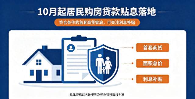 10月起居民购房贷款贴息落地！满足条件，房贷能省数万元