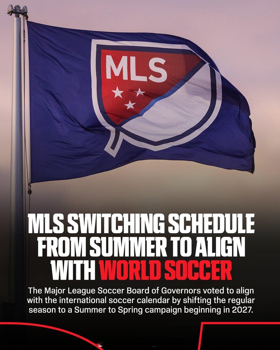 在一个可能无人关心的角落：MLS从2027-28赛季开始，也要切换为跨年赛制了。