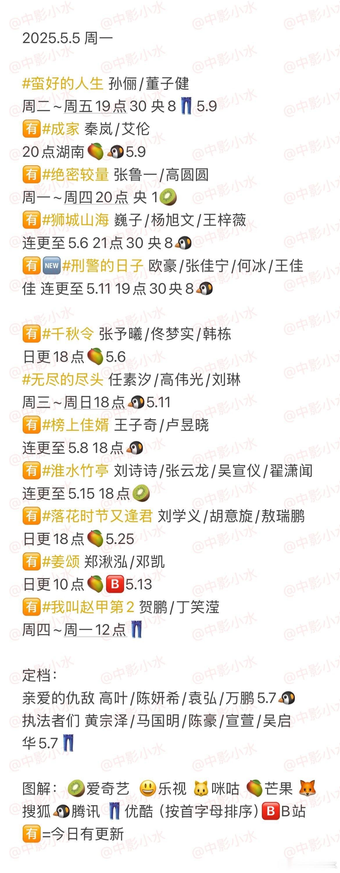 拯救剧荒[超话] 今晚看点啥？？图1 追剧日历 图2 已完结剧集 🈶成家 秦岚