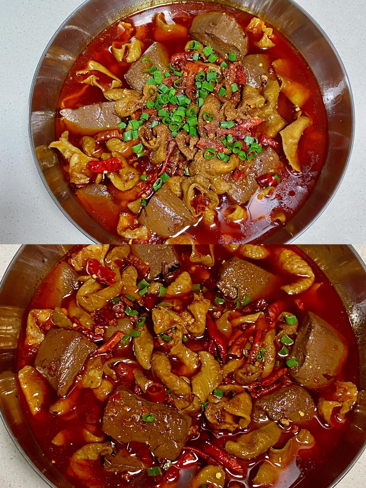 家常血旺肥肠做法，一定要多备米饭
食材：肥肠，猪血，葱姜蒜，干辣椒，花椒，火锅底