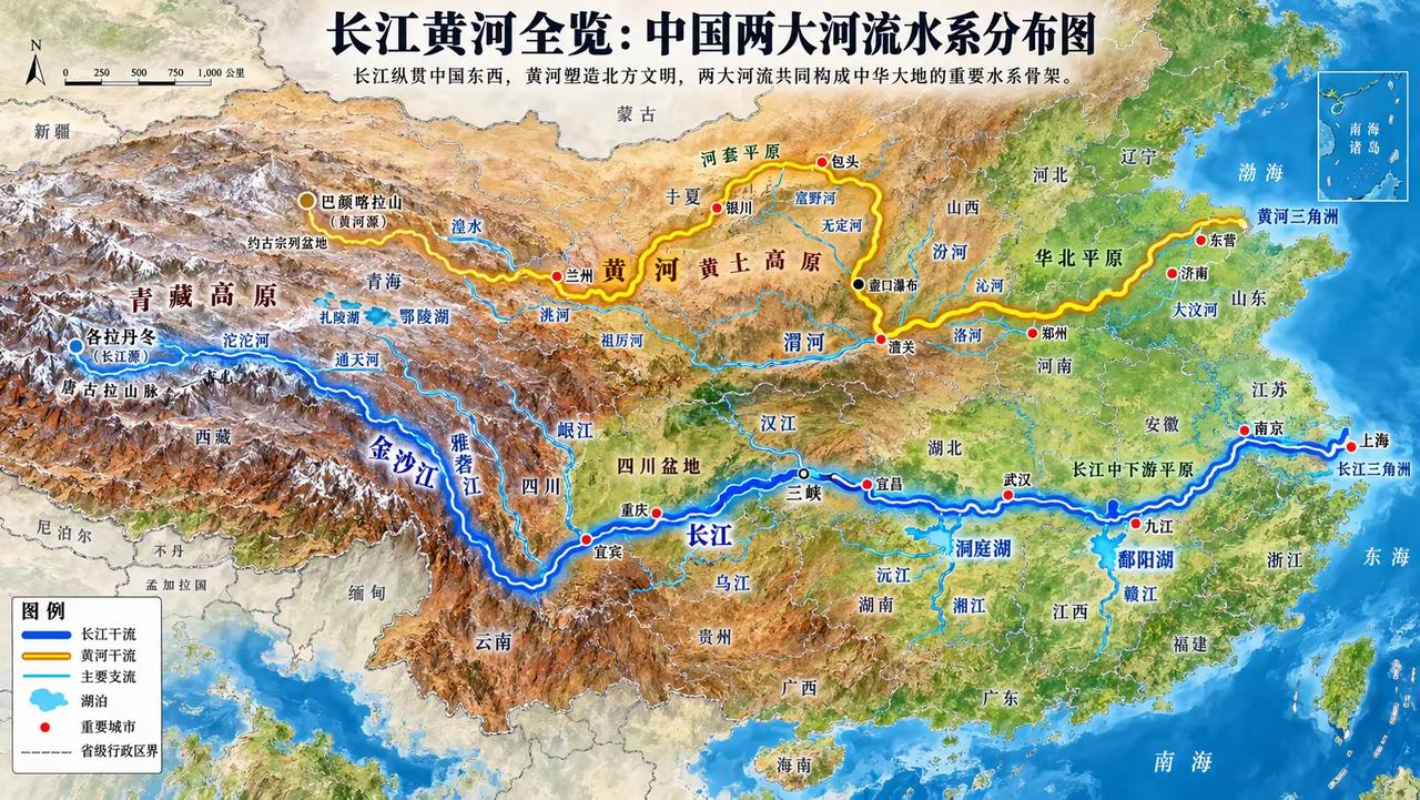 长江是我国第一长河、世界第三长河，发源于青藏高原唐古拉山各拉丹冬峰，干流流经11