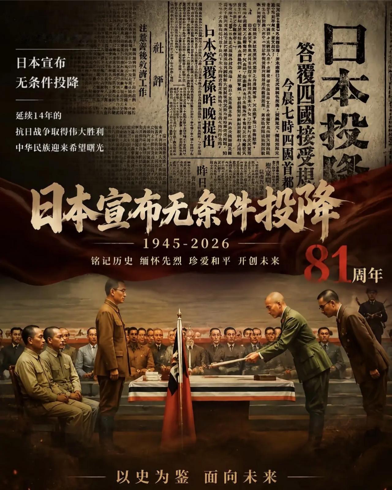 日本投降81周年

1945.08.15—2026.08.15
 
81年前的今