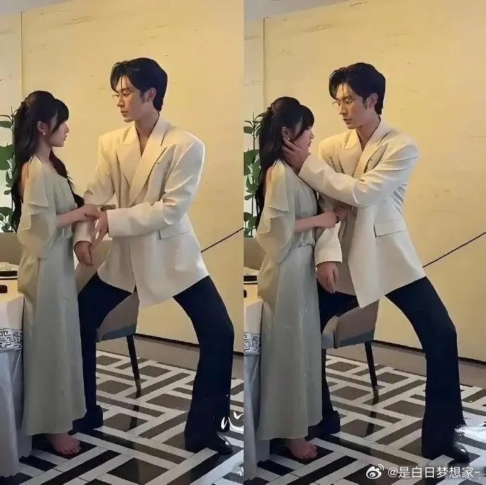 短剧的男女主身高差有点太离谱了吧，190cm的霸总要亲吻女主都得叉开双腿蹲下来才