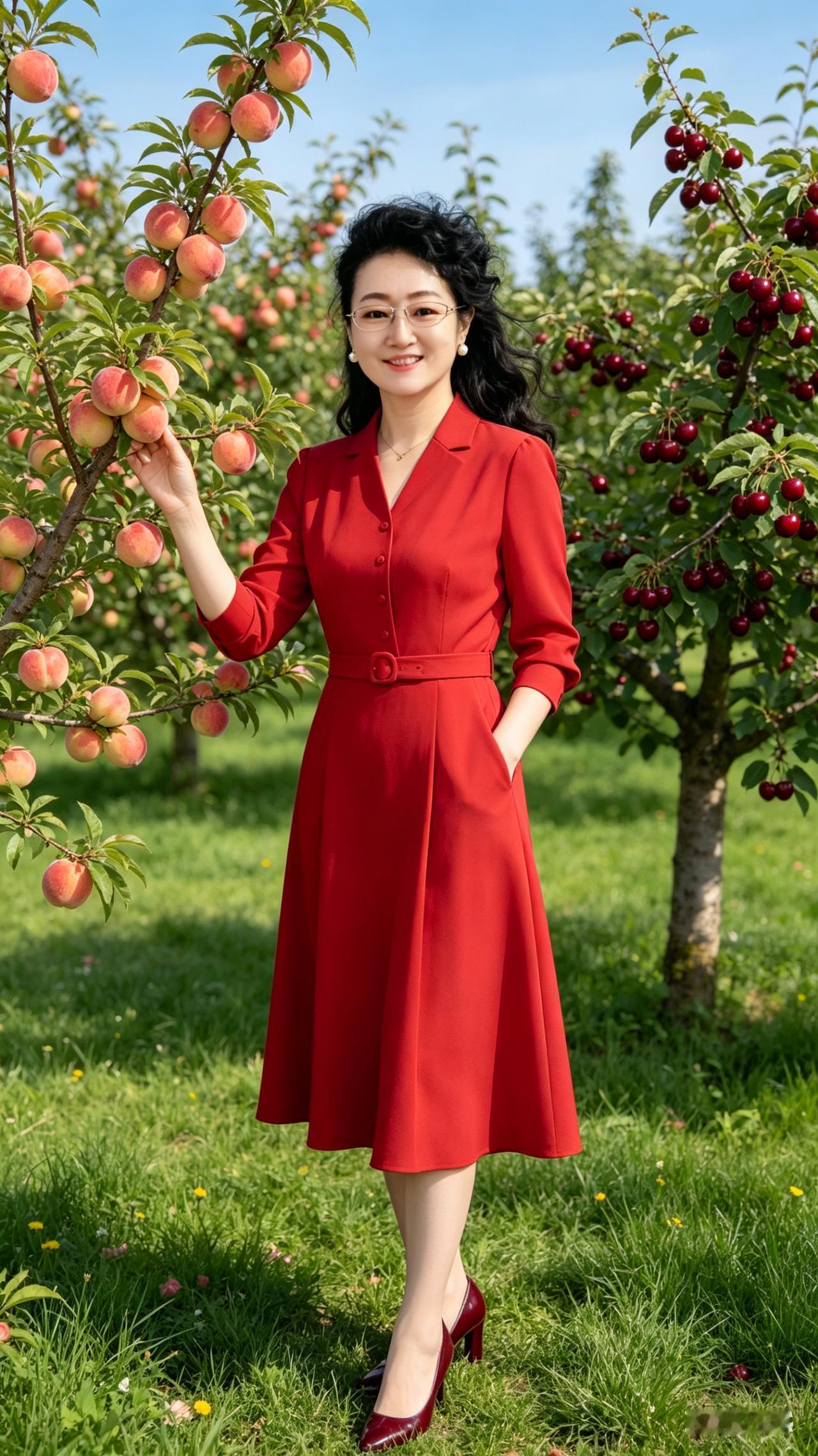 红衣美人倚桃树，笑语盈盈意自闲第一位。第二，三位大家评: