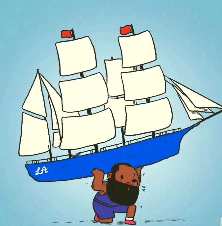 快船媒体：就算哈登扛着炸弹走进快船更衣室，把所有人都炸死，我也不会说他什么！
这