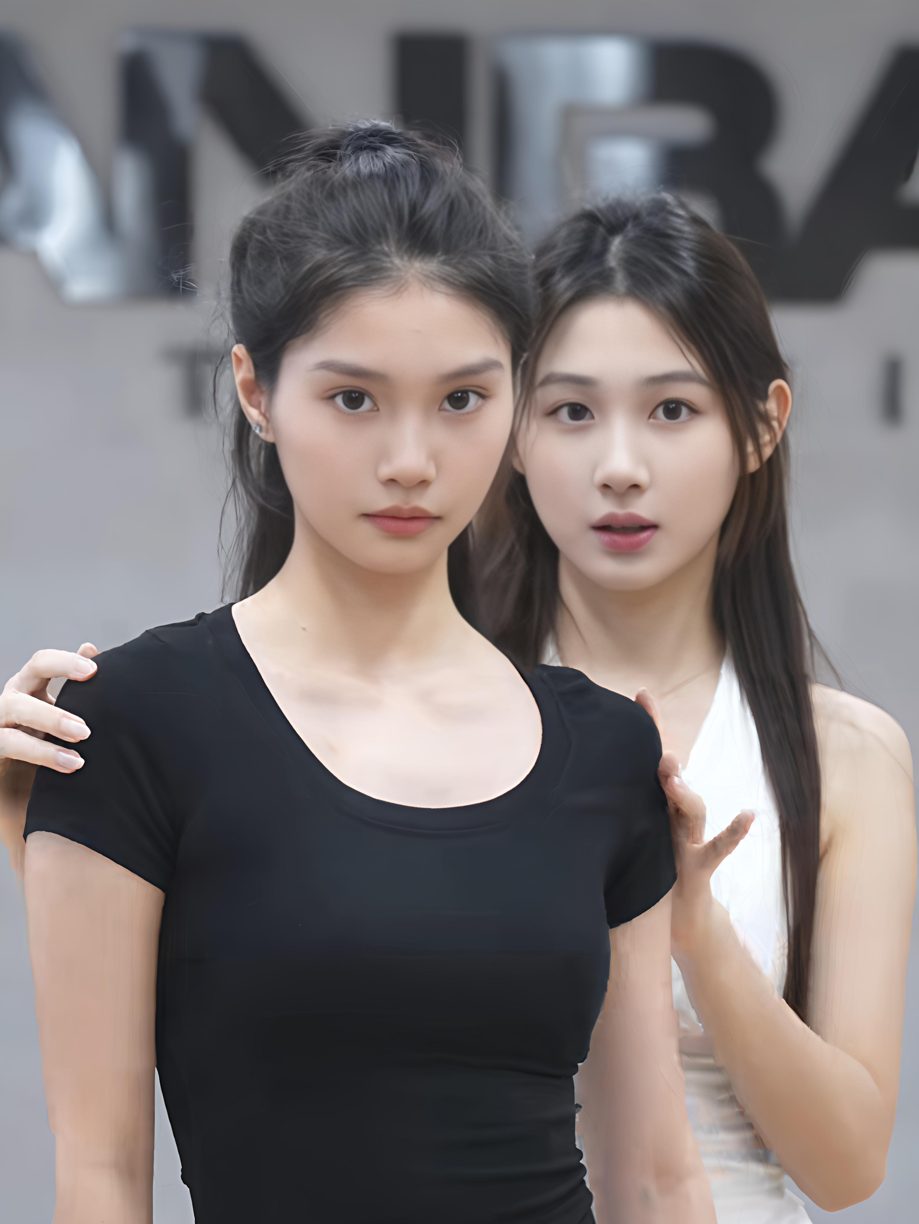 黑白双色，步履间尽显优雅魅力🖤日常分享美女如云[超话] ​​​