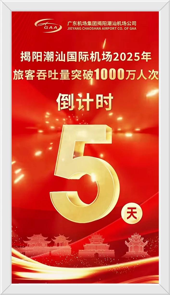 2025年广东省《揭阳机场》旅客吞吐量突破1000万人次。