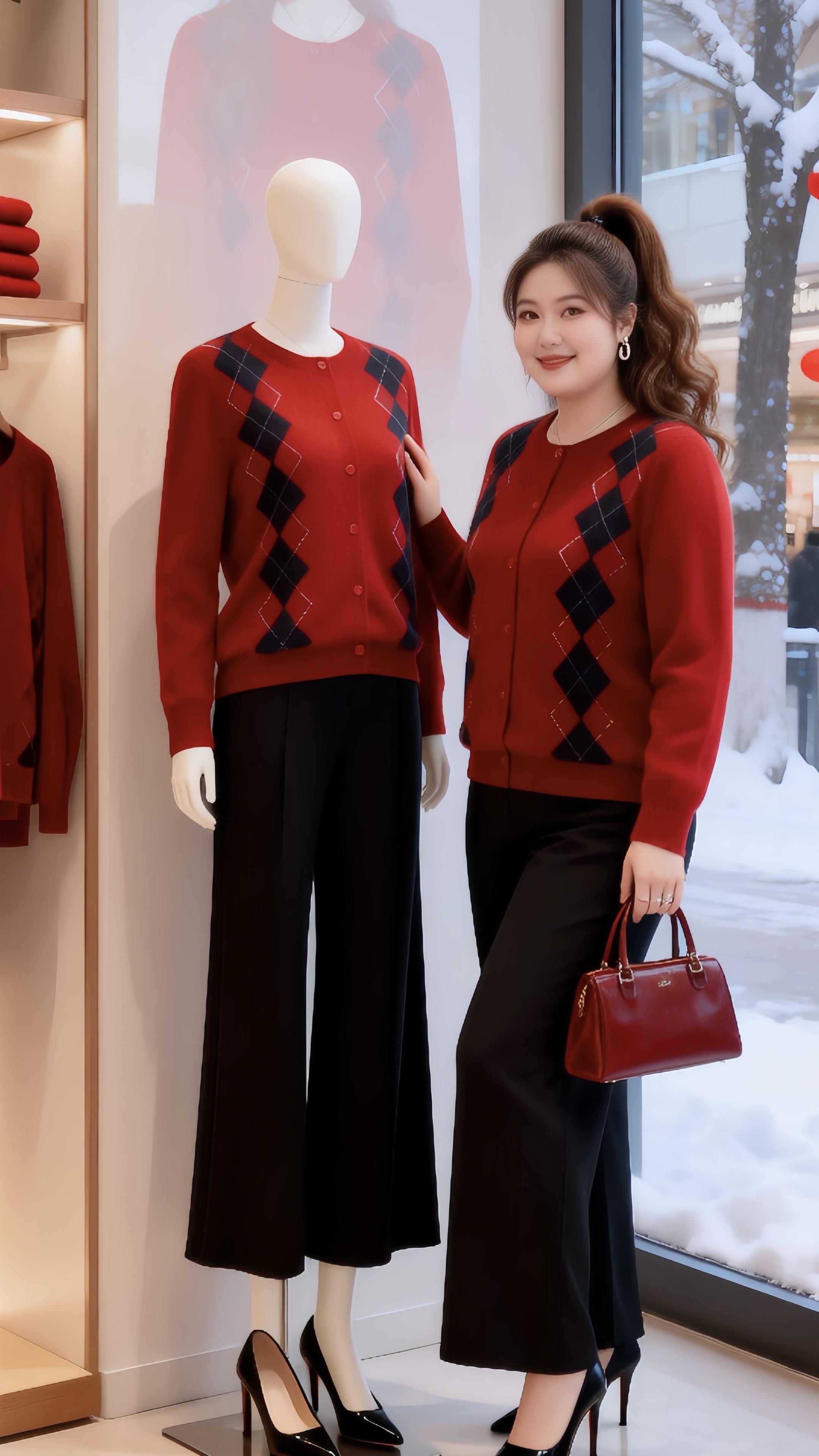 百大红人新年出片战袍冬日穿搭一周不重样井年底微胖女生体面穿搭-键get...