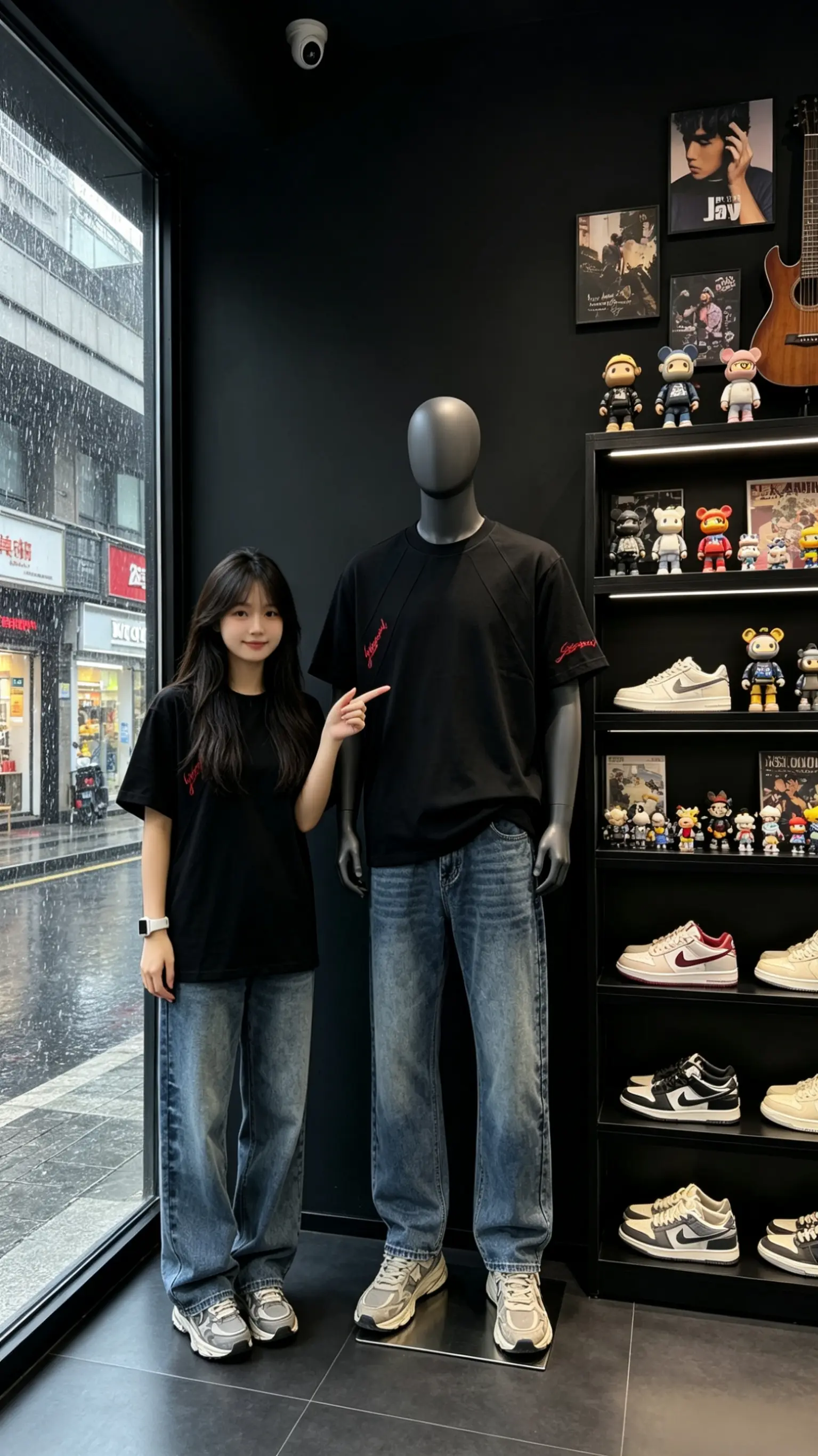 男生穿这件刺绣短袖上身真的帅