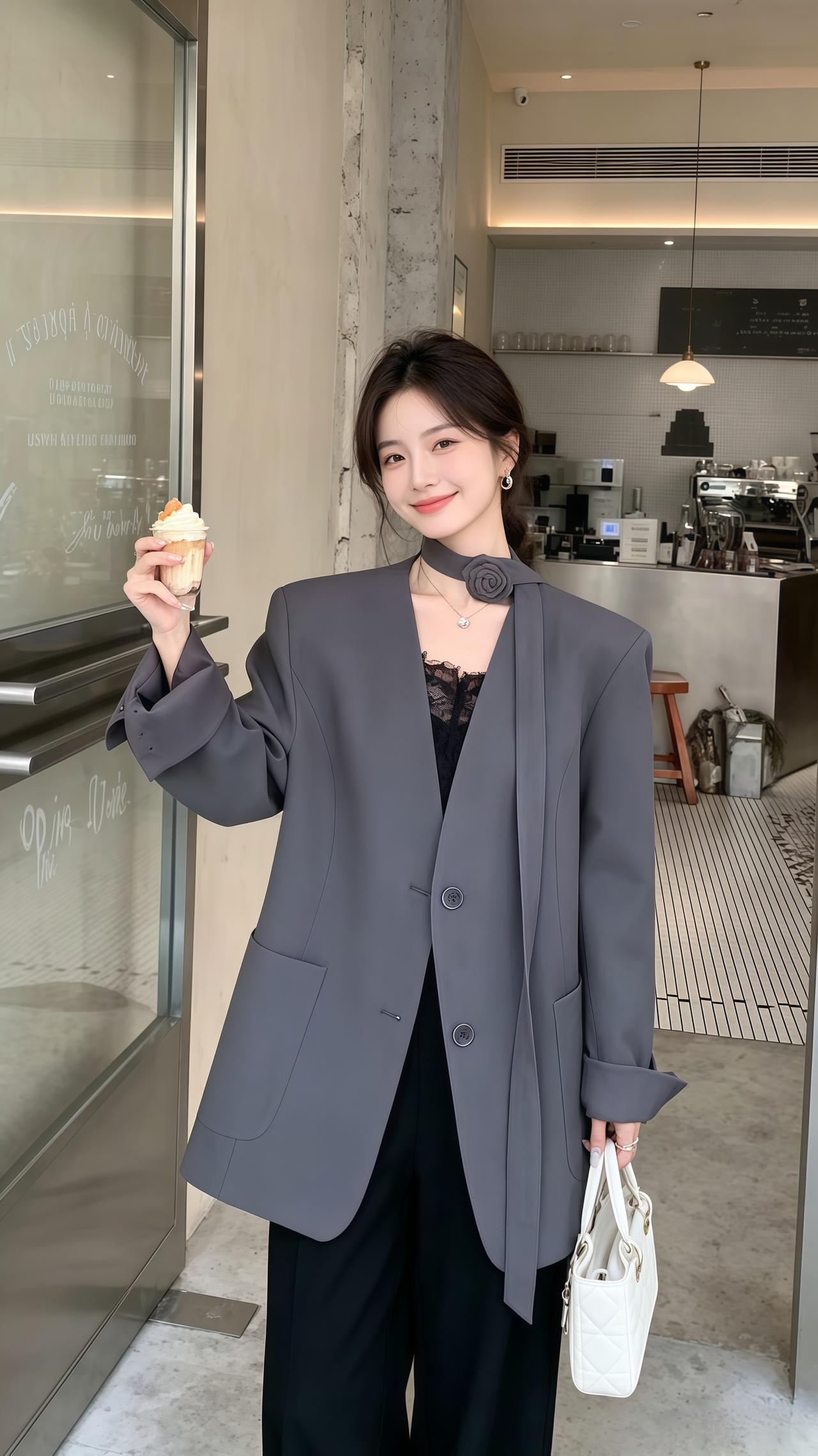 显瘦百搭西装外套 韩系穿搭穿搭 今天穿什么 ootd穿搭