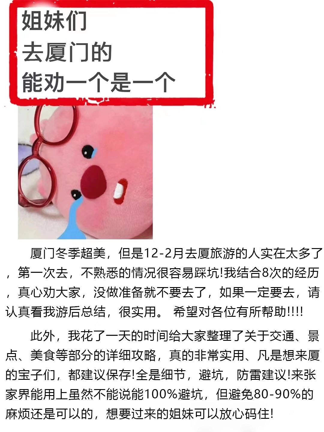 冬季厦门旅游攻略🙆‍♀️去了8次后总结的建议