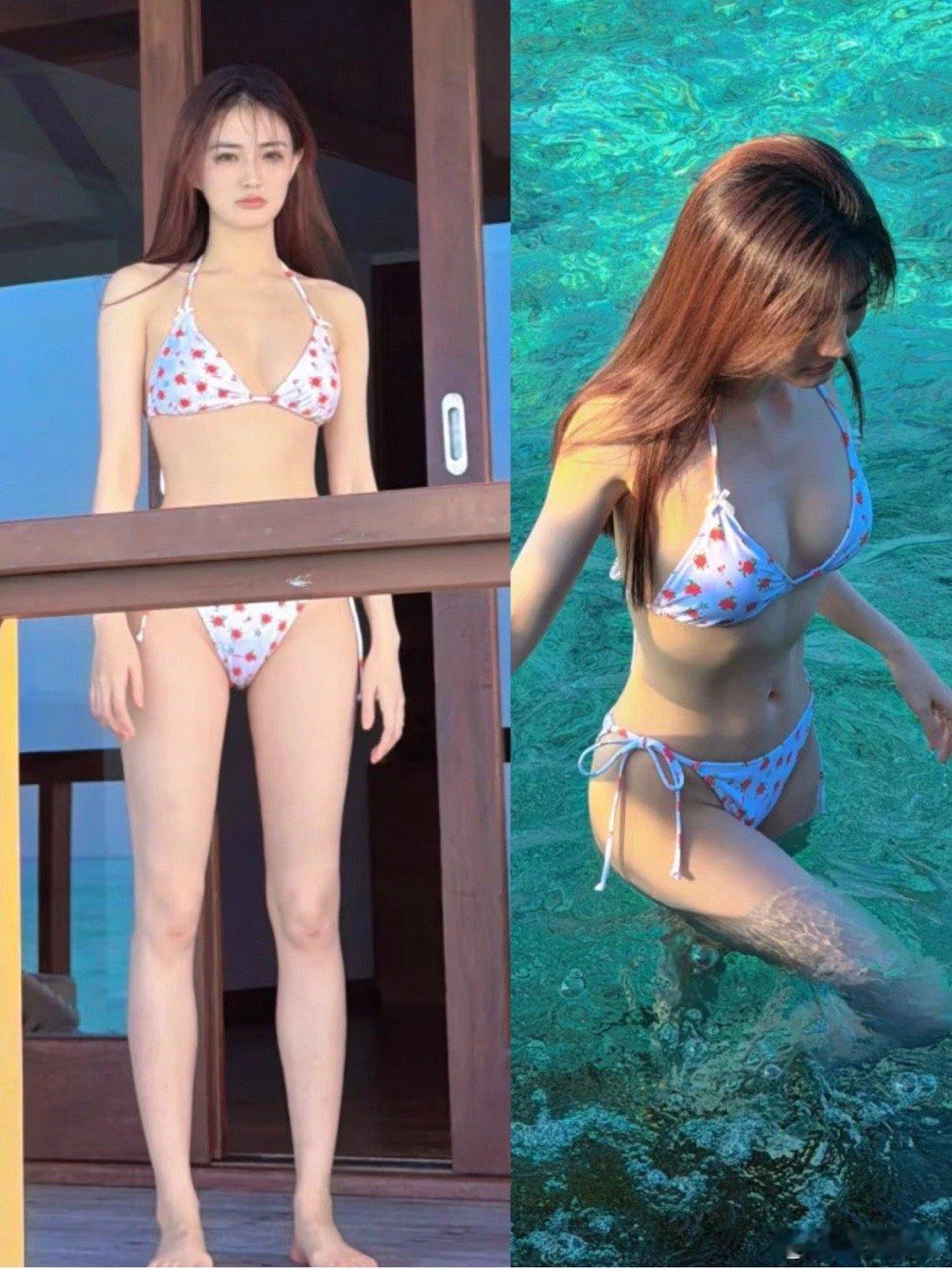 徐璐也走钟楚曦路线了，马代旅游直接狂晒比基尼照这身材怎么样？ 