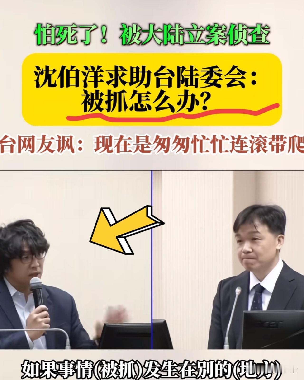 不是说不会怕吗！

怎么现在又担心了呢!

沈伯洋慌不择路，觉得惩戒“分子”的范