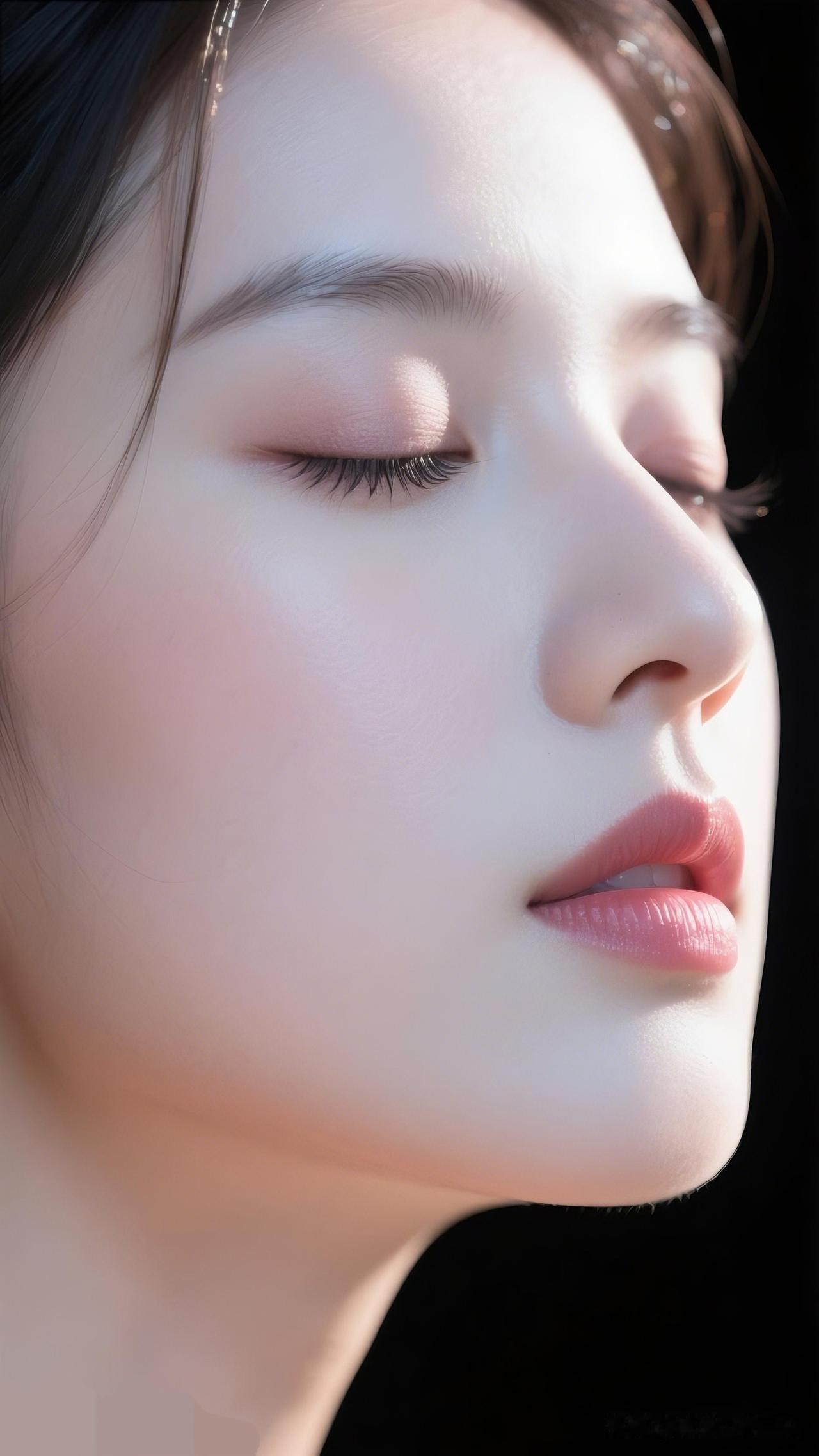 沉睡中的少女，温柔如梦，美得令人窒息。