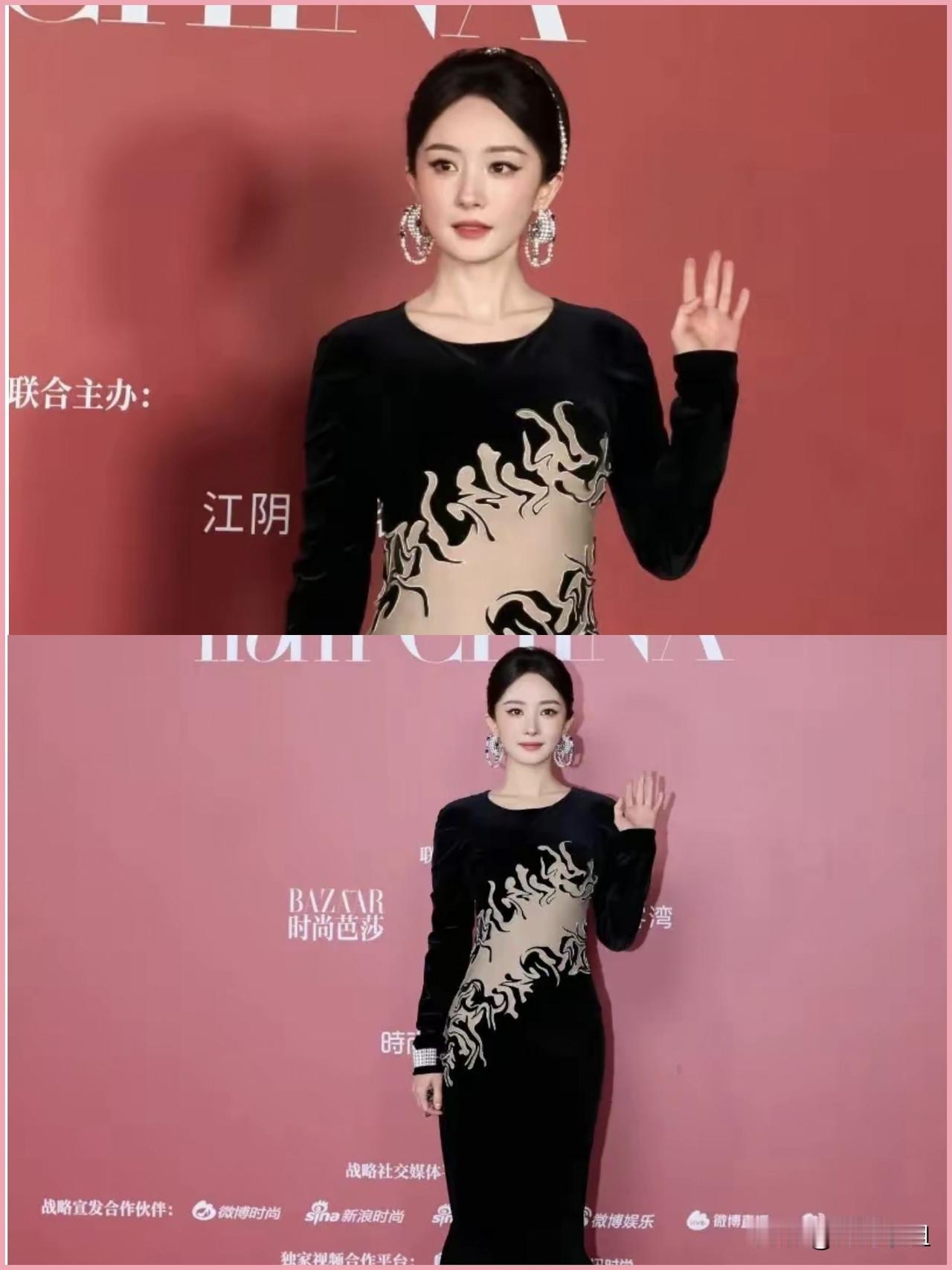 杨幂走红毯真百看不厌，虽然他的演技不是很理想，一直觉得他说话嗲嗲的，但他真的很有