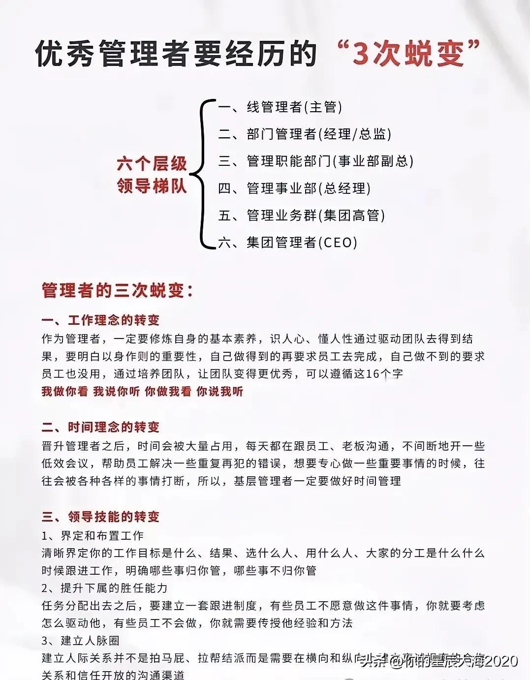 优秀管理者要经历的3次蜕变！