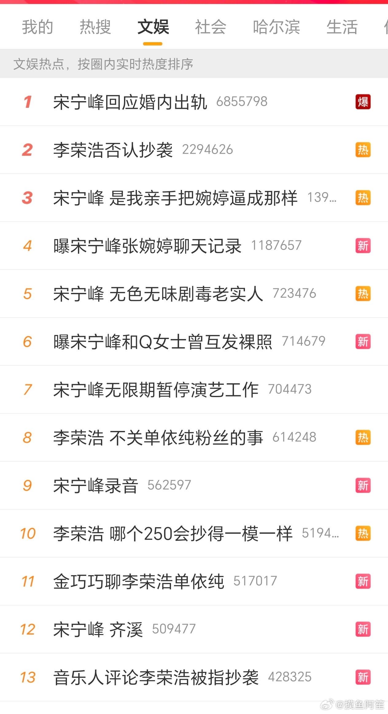 宋宁峰和李荣浩霸占愚人节的文娱热搜了 