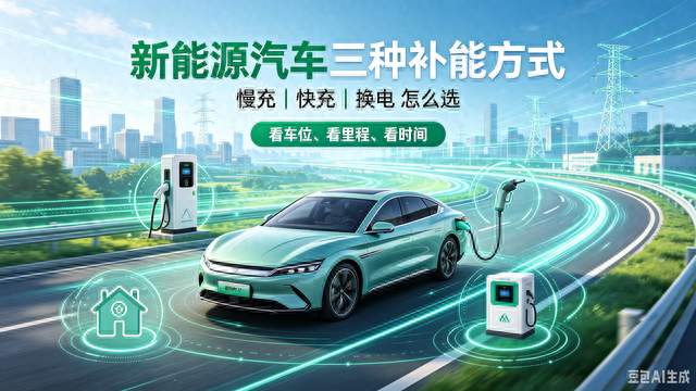 新能源汽车3种补能方式，快充、慢充、换电到底怎么选