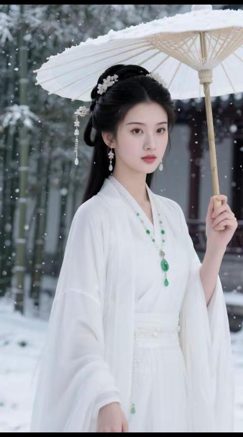 AI雪竹汉服照 ai创作