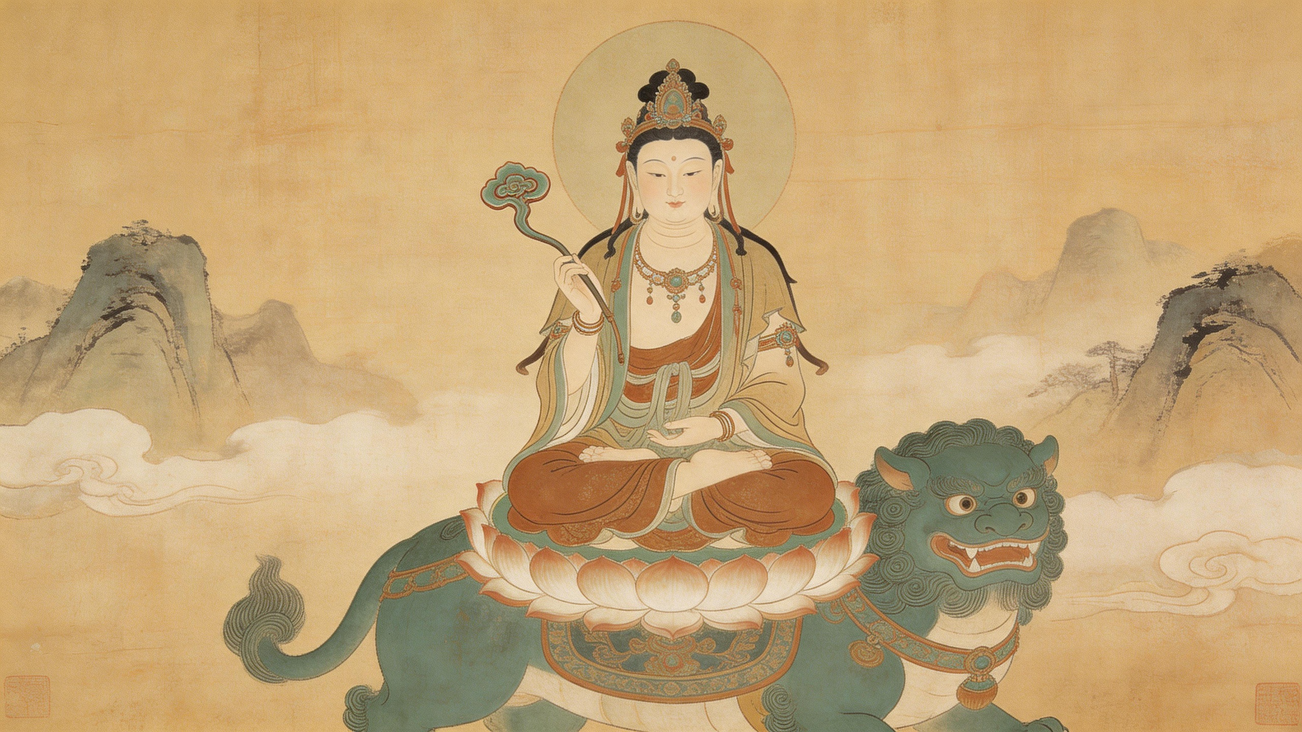 智灯常明，好运不停；文殊相伴，万事轻盈。 