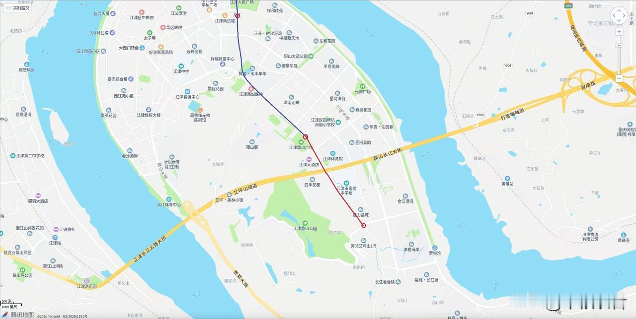 江跳线过江段再往前延伸一个站就完美了！
重庆市郊铁路江跳线一期工程全长28.22