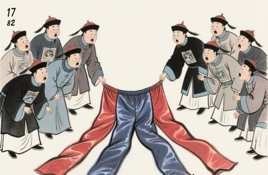 1782年，王亶望被抄家，当乾隆检查抄来的物品时，发现一件四条腿的裤子，上面绣满