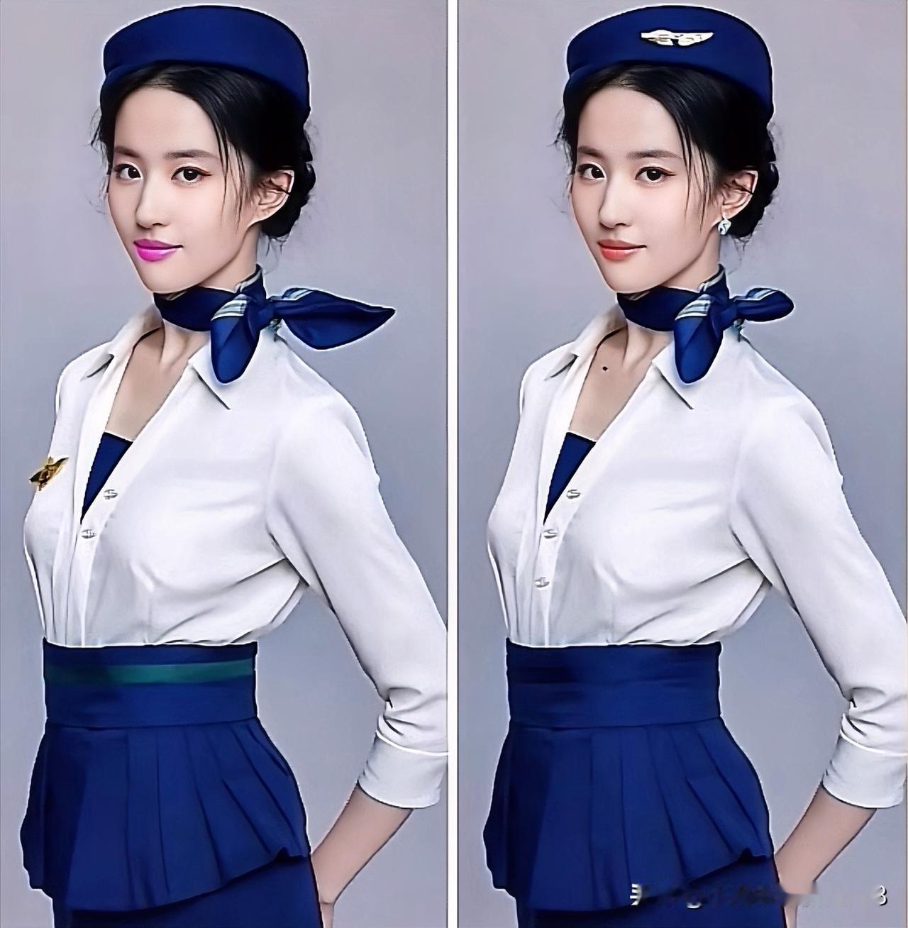 蓝衣美人似画里，笑靥如花映碧空
找不同 10处[灵光一闪]