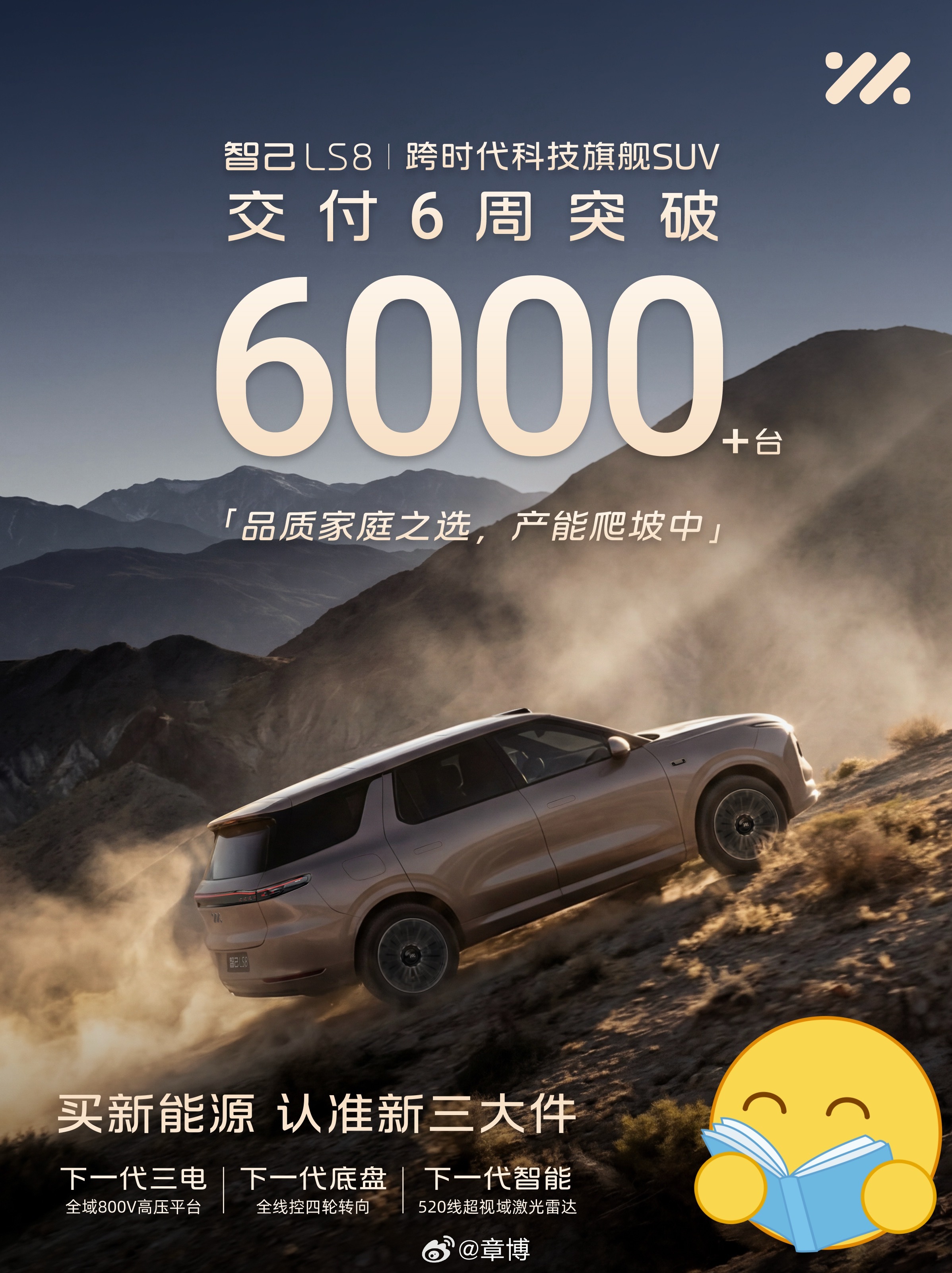 智己LS8交付6周，突破6000台。每周1000的辆，可以啦。看来产品，价格是被