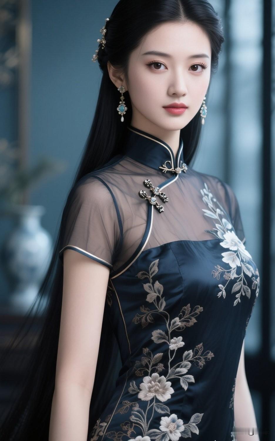 这位小姐姐穿着旗袍好优雅！