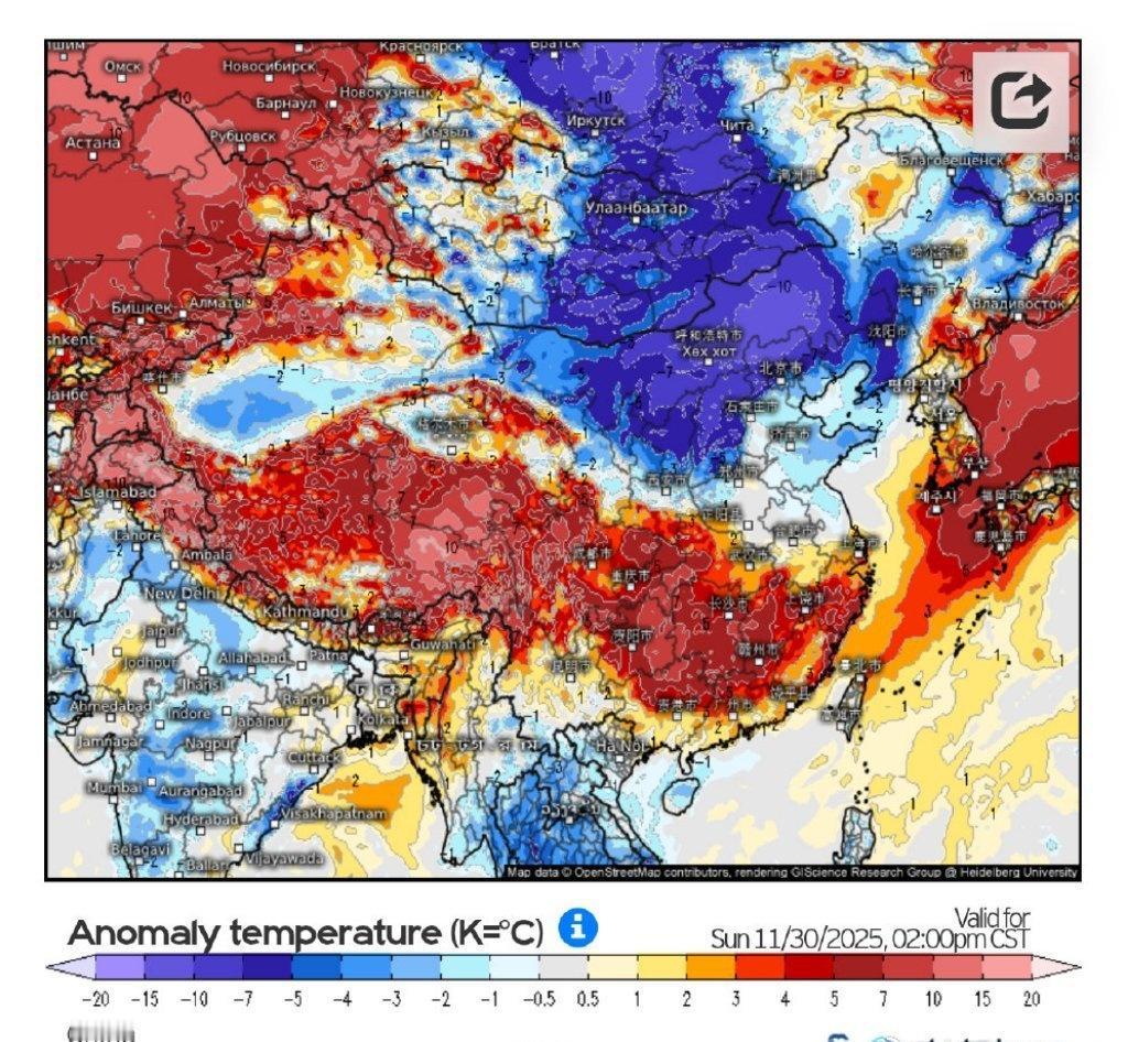 ec：我稍微调强下旬的冷空气活动，但是是东路路径为主，山东半岛在这波强冷空气南下