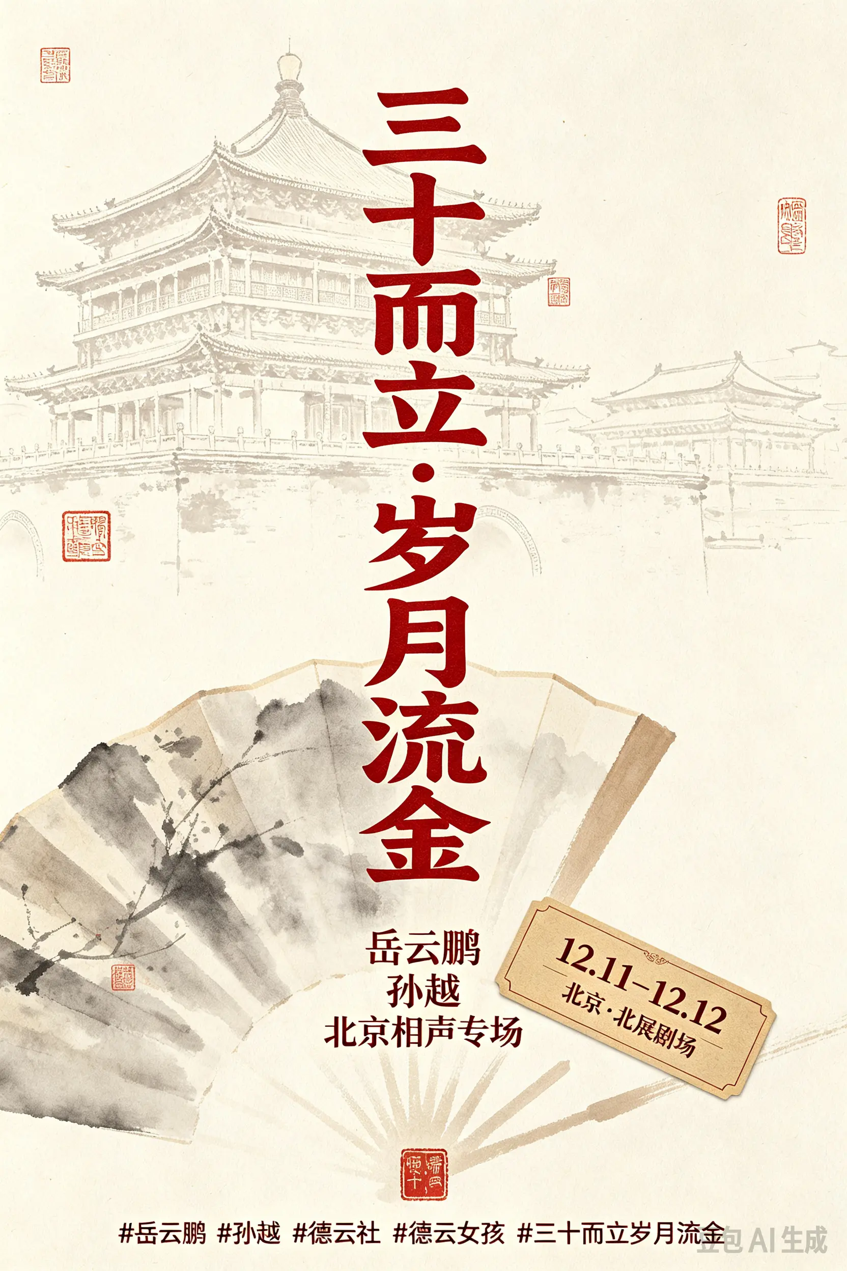 德云社三十周年专场来北京啦，岳云鹏、孙越黄金搭档，北展剧场，连续两晚...