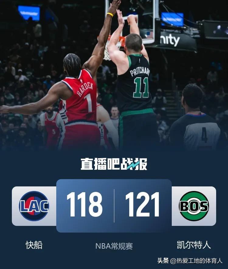 哈登末节狂砍18分仍无力回天
全场砍下37分7篮板8助攻独自扛起球队
快船客场1