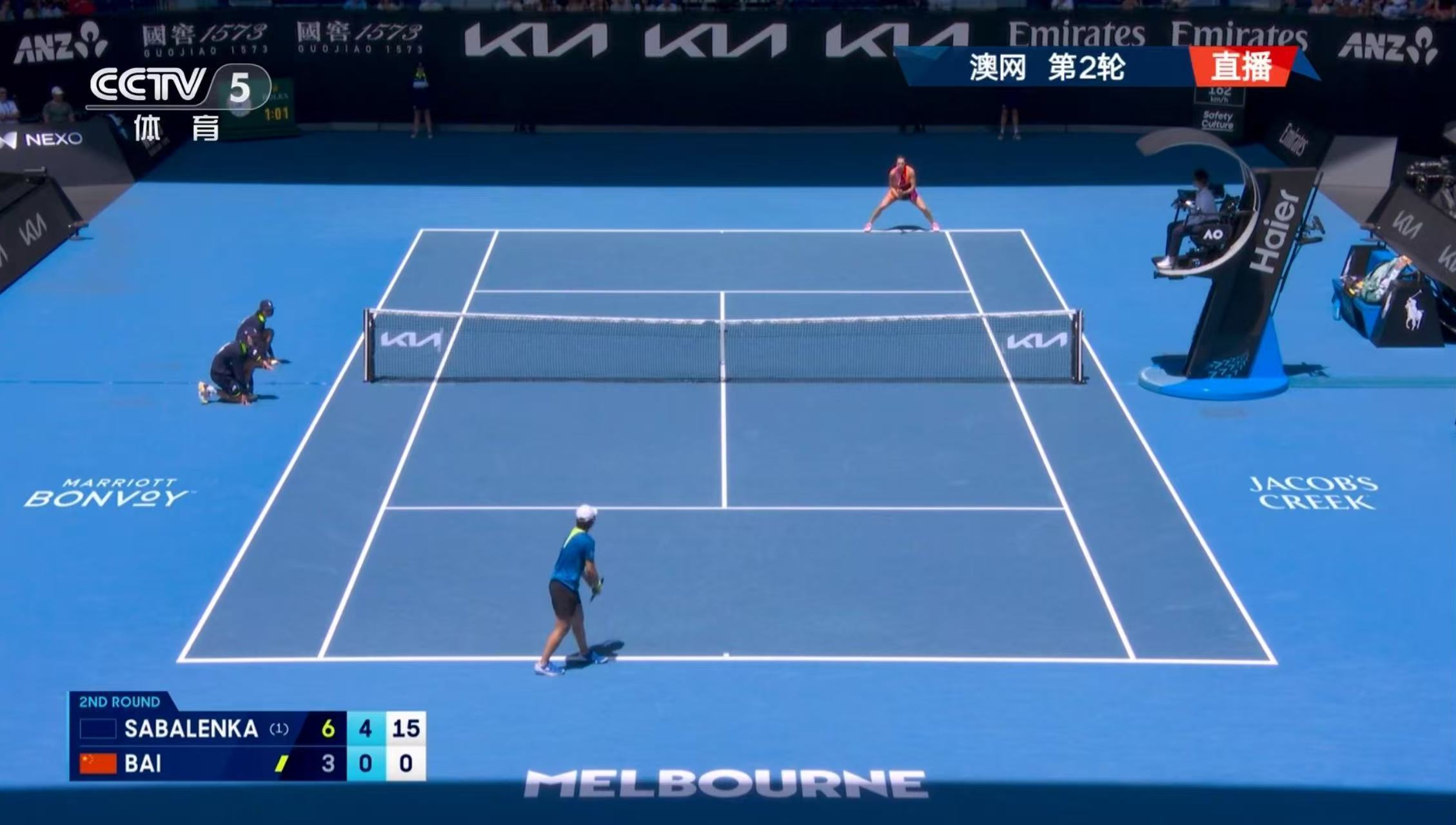 【#白卓璇止步澳网女单第二轮# 】#白卓璇不敌萨巴伦卡# 21日，澳网女单第二轮