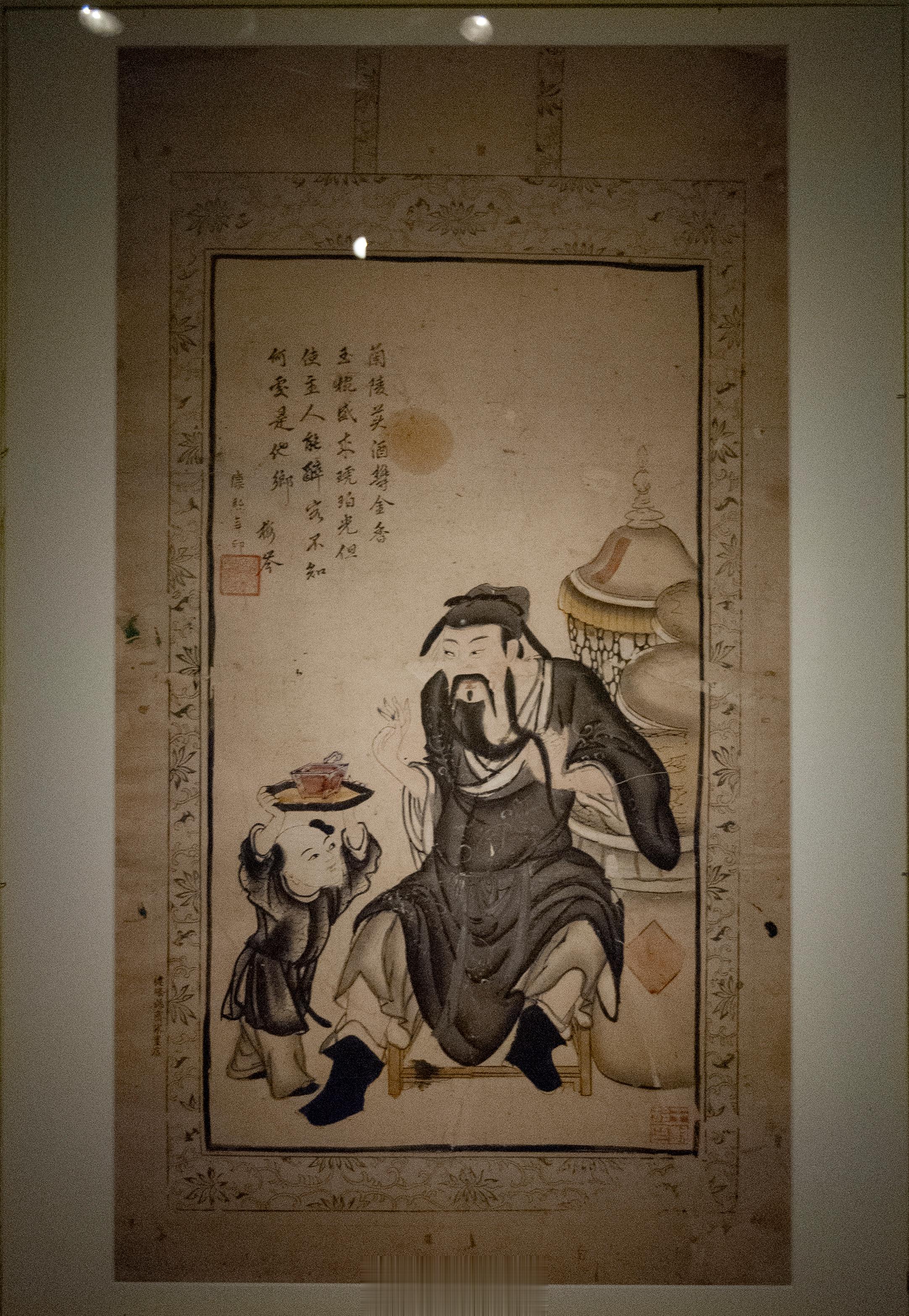 #中国民间年画史# 太白醉酒康熙杨柳青 健隆号齐家画店中国美术馆 藏 （王树村先