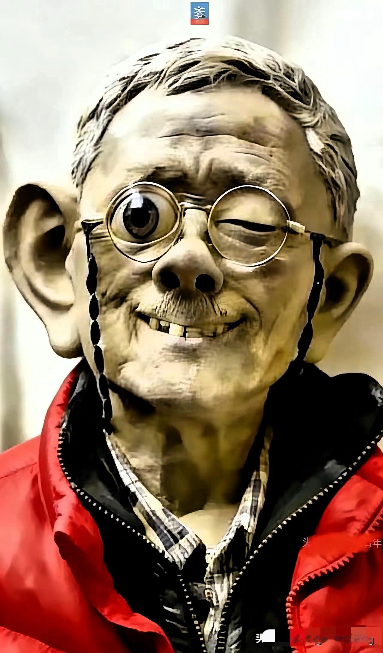 刚瞅见网友给教授整的这尊雕塑，属实笑不活了，丑得那叫一个原汁原味！但按教授的艺术